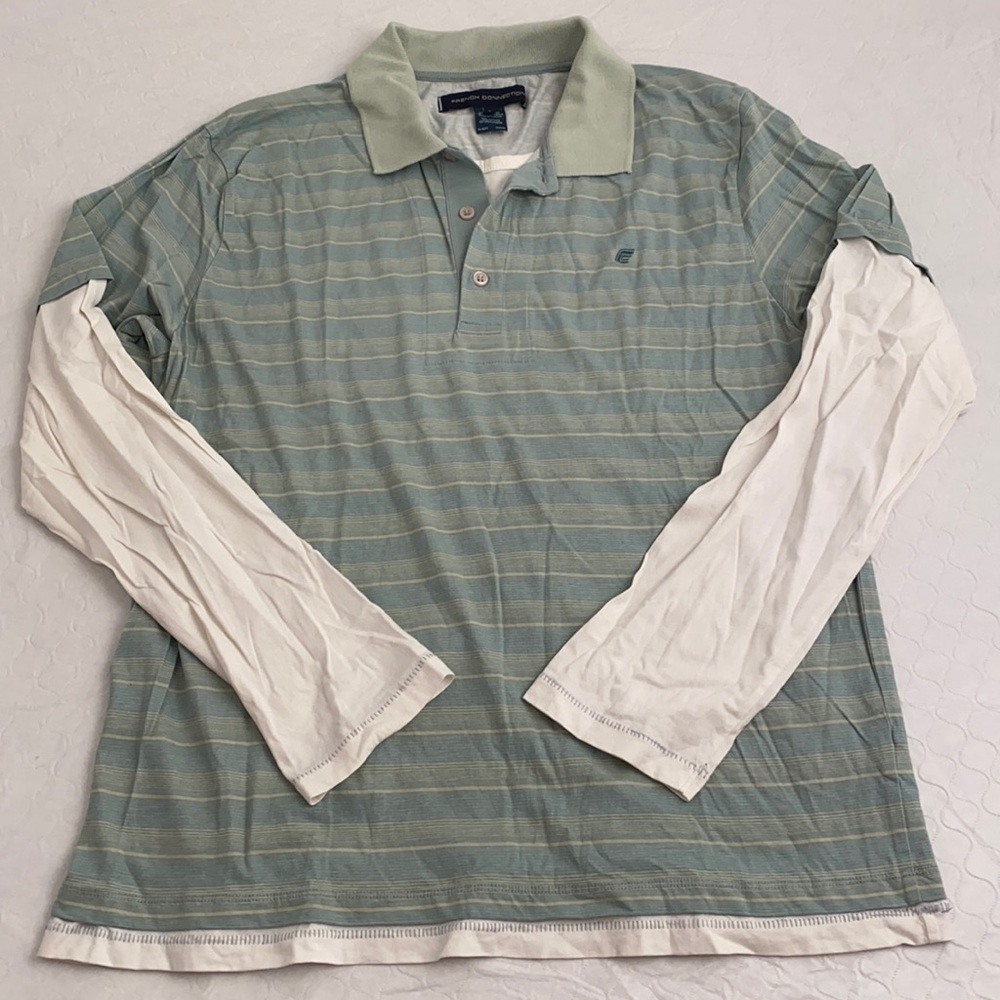 French Connection contrast layered look polo L